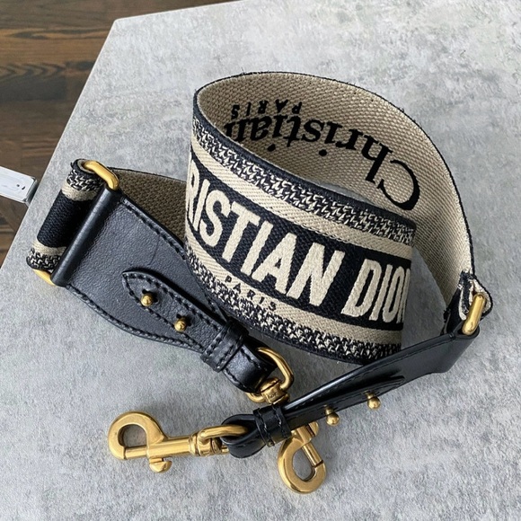 Dior Other - Christian Dior Paris Embroidered Shoulder Strap Black/Tan